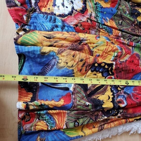 We Be Bop Women's Midi Dress Embellished Size 1X Lagenlook Art To Wear - Picture 8 of 10